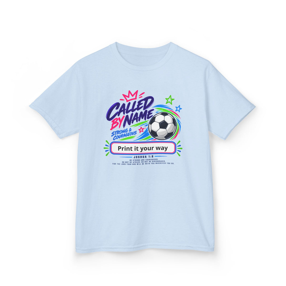 Youth Soccer T-Shirt — "Called By Name" Graphic Tee