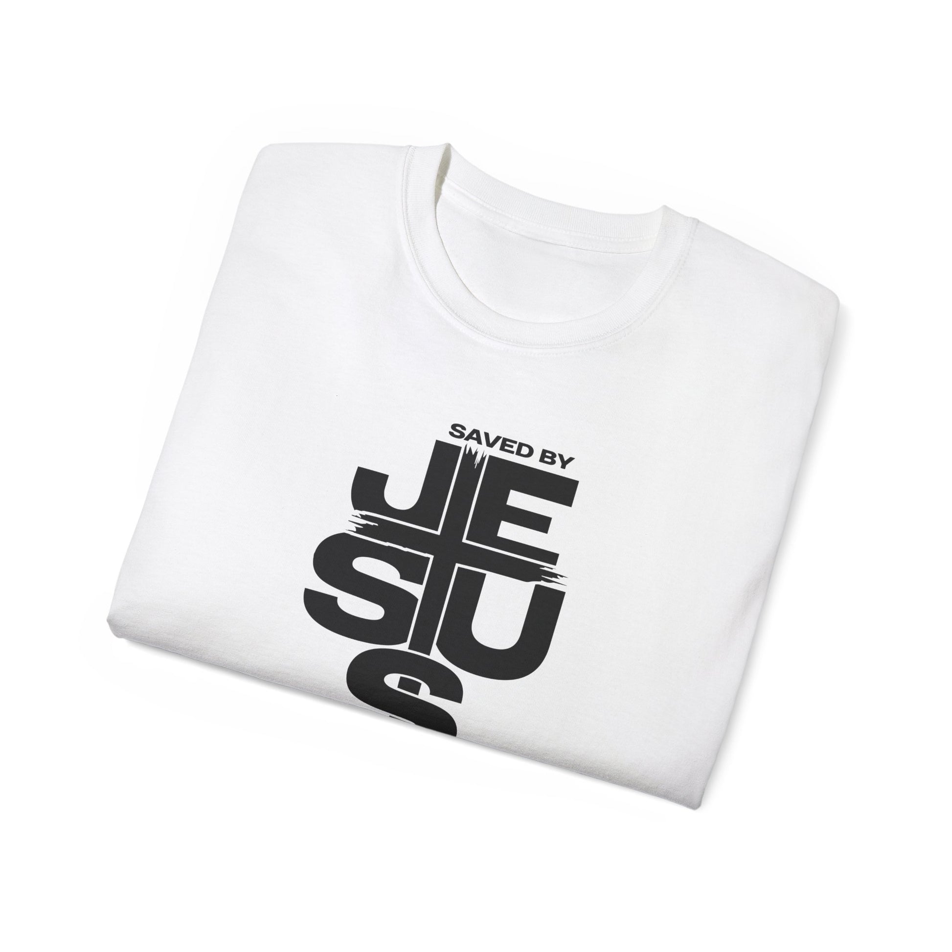 SAVED BY JESUS Unisex Christian Ultra Cotton Tee Printify