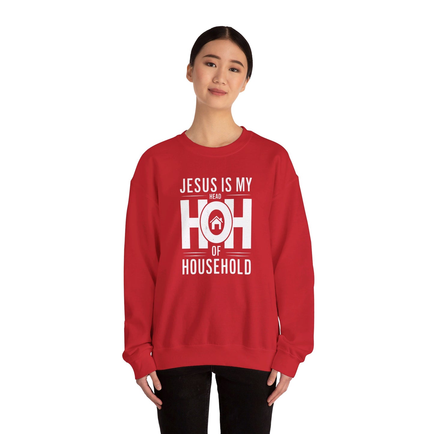 Jesus Is My Head Of Household HOH  Unisex Heavy Blend™ Crewneck Christian Sweatshirt