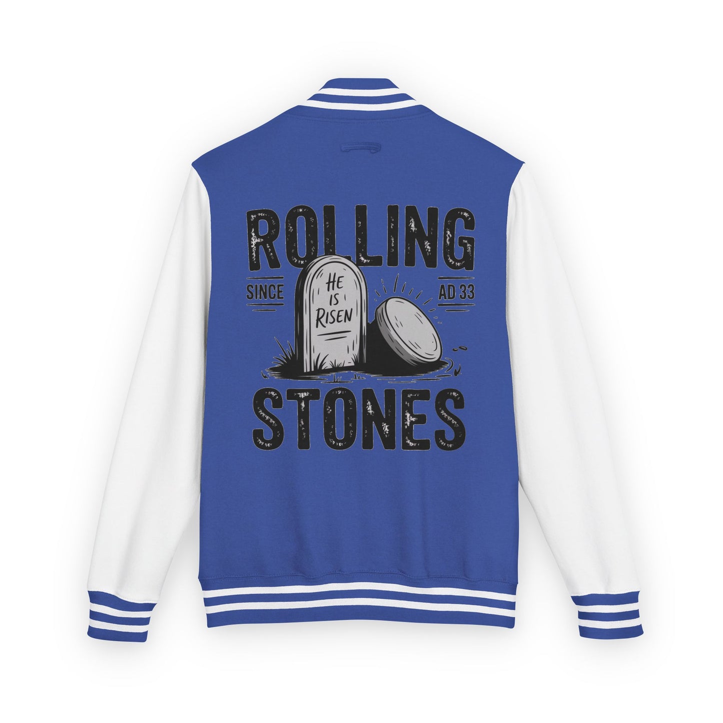 Unisex Vintage Rocker Letterman Jacket - Rolling Stones Design - ClaimedbyGodDesigns