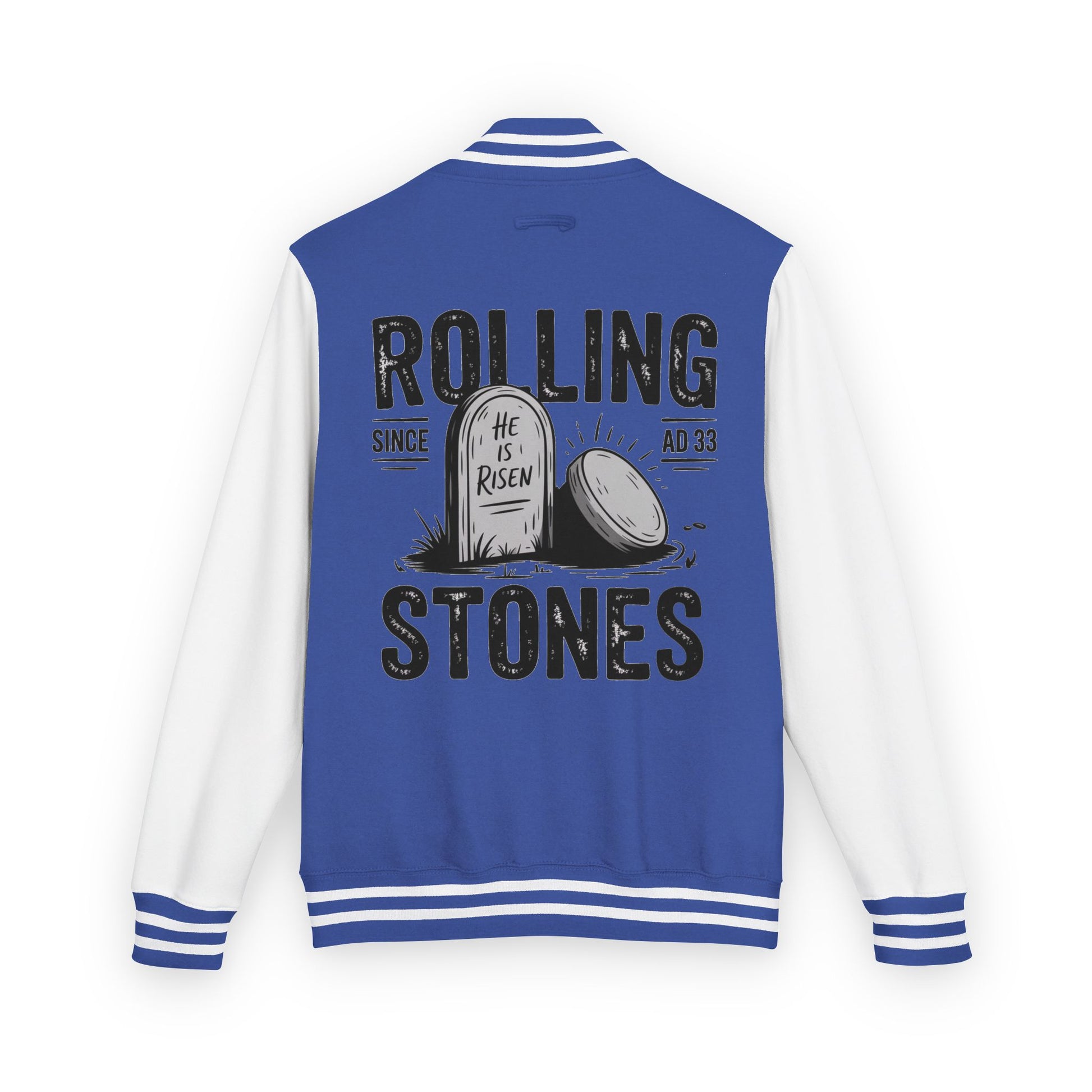 Unisex Vintage Rocker Letterman Jacket - Rolling Stones Design - ClaimedbyGodDesigns