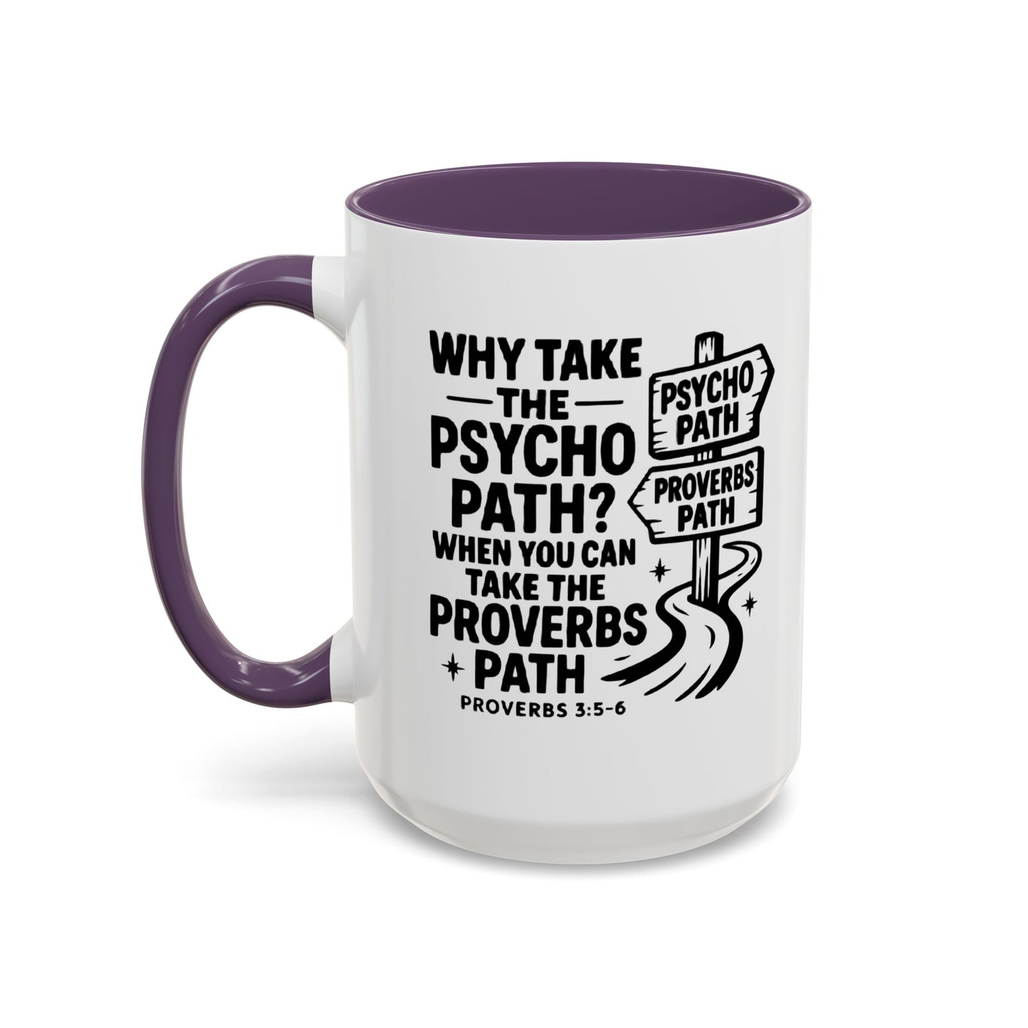 Inspirational Quote Accent Coffee Mug - Perfect Gift for Motivational Moments, Office Desk Essentials, Christian Gifts, Proverbs 3:5-6
