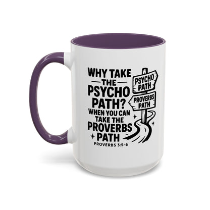 Inspirational Quote Accent Coffee Mug - Perfect Gift for Motivational Moments, Office Desk Essentials, Christian Gifts, Proverbs 3:5-6