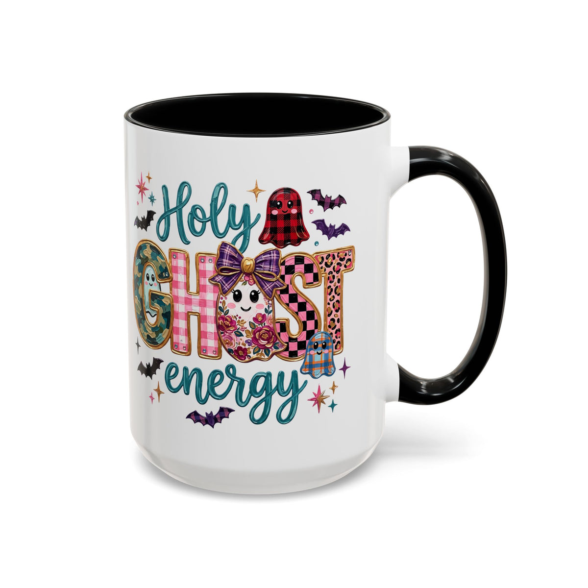 Accent Christian Coffee Mug — "Holy Ghost Energy" Halloween Cute Spooky Ceramic Mug (11/15oz)
