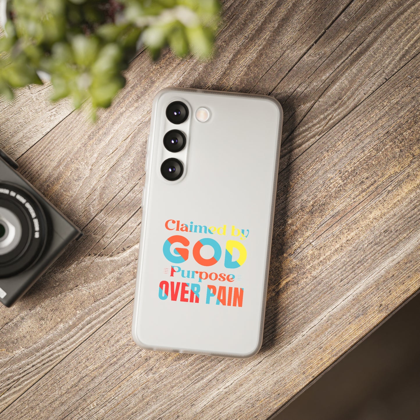 Claimed By God Purpose Over Pain Christian Flexi Phone Case Printify