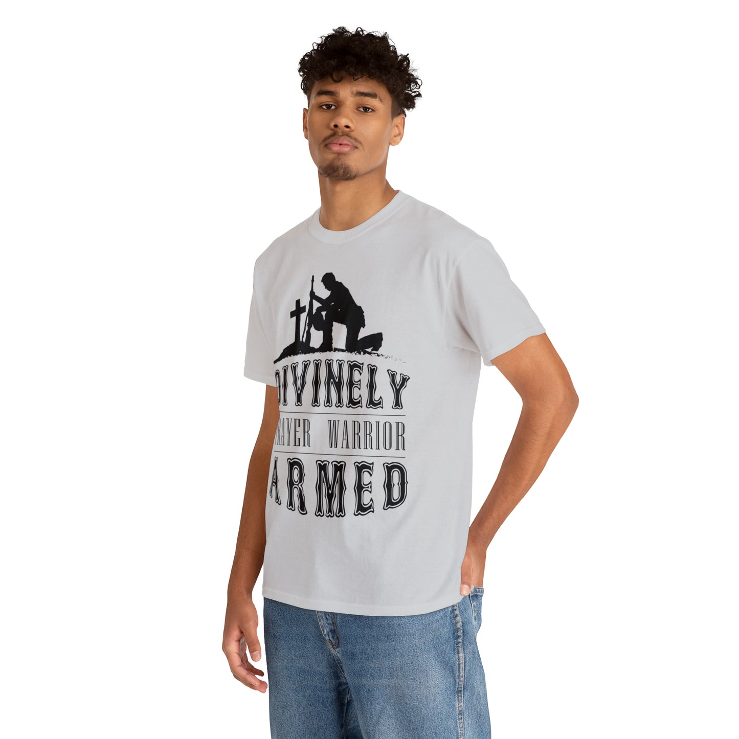 Divinely Armed Prayer Warrior Unisex Heavy Cotton Tee