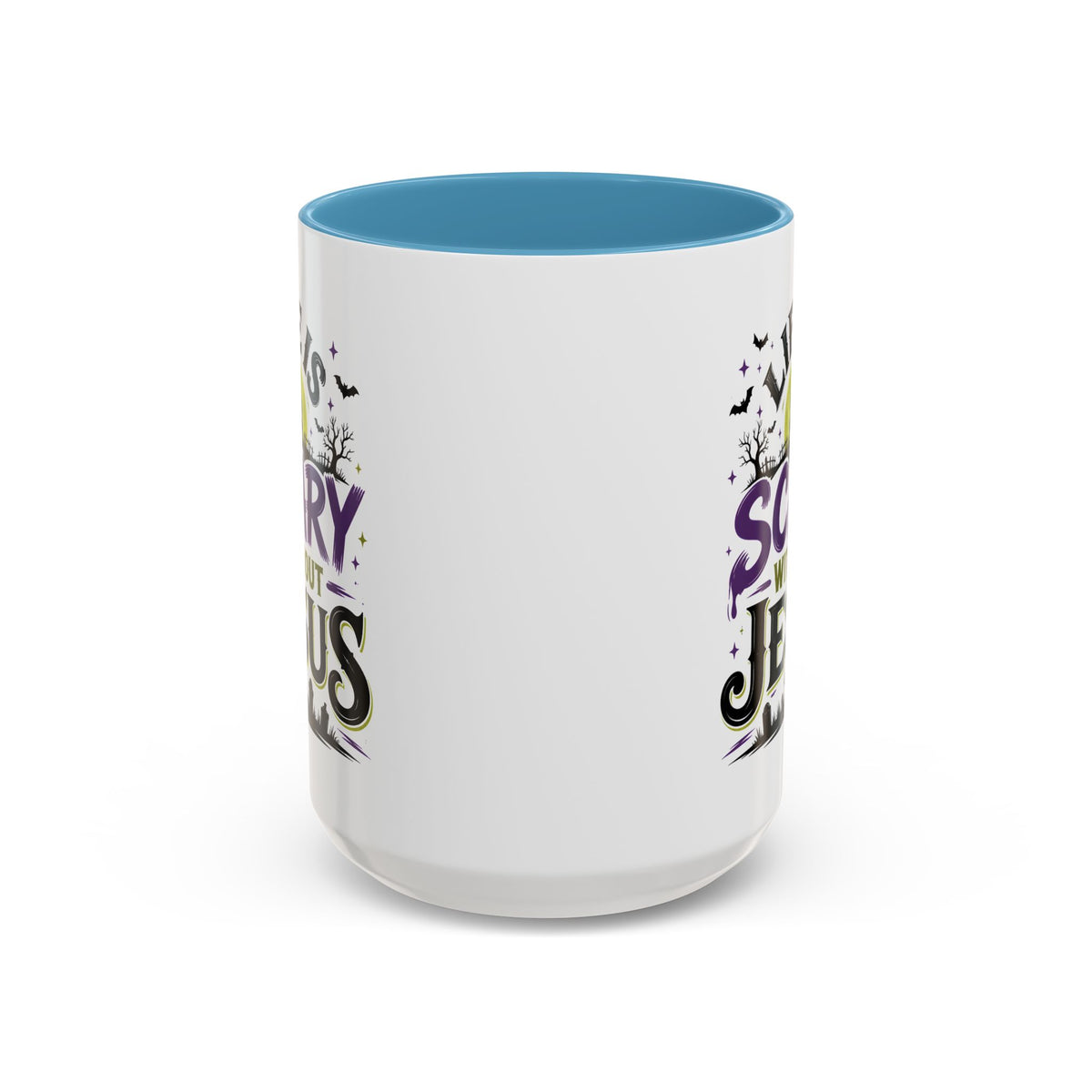 Coffee Mug — “Life Is Scary Without Jesus” Halloween Christian Accent Mug (11/15oz)