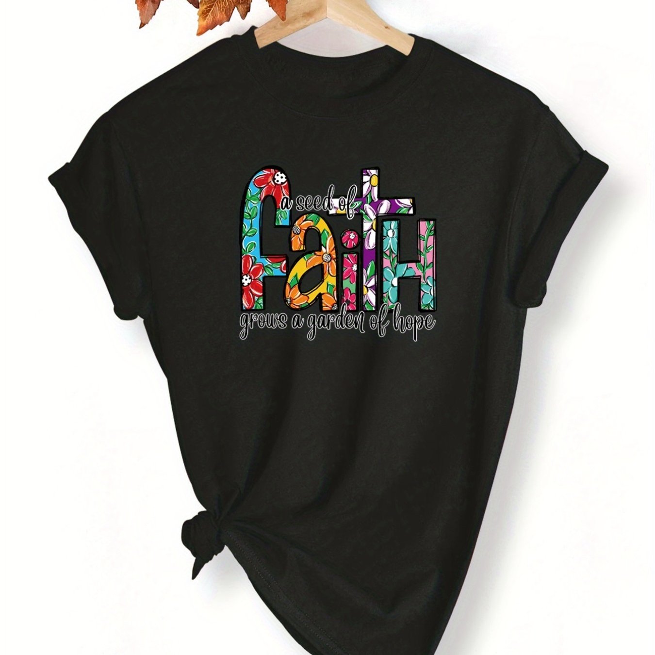 A Seed Of Faith Grows A Garden Of Hope Women's Christian T-Shirt claimedbygoddesigns