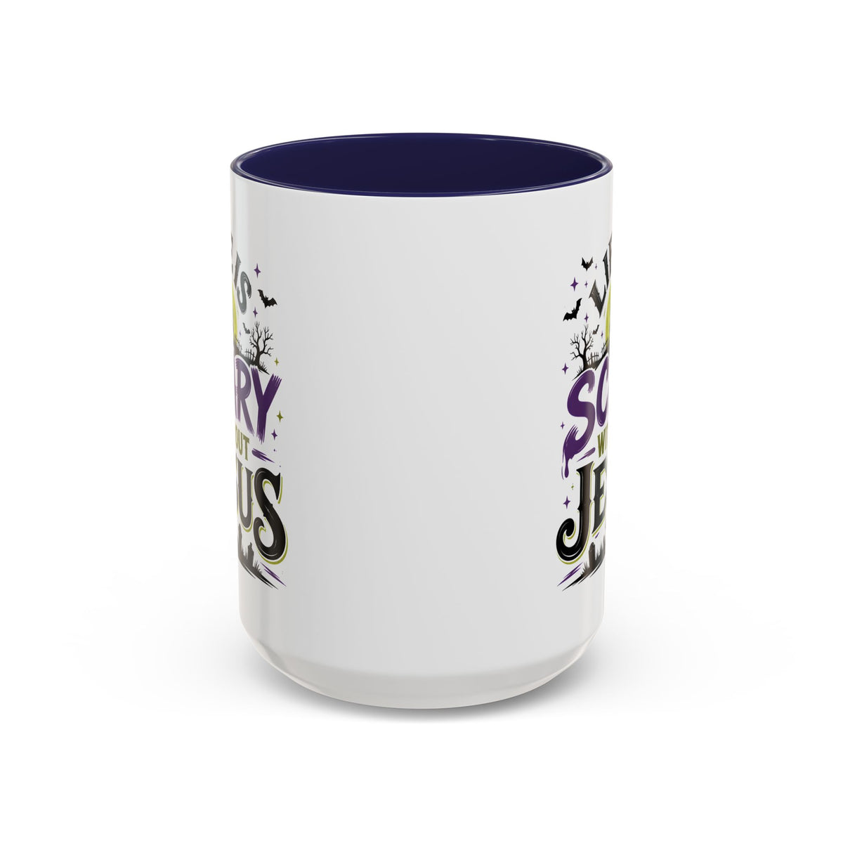 Coffee Mug — “Life Is Scary Without Jesus” Halloween Christian Accent Mug (11/15oz)