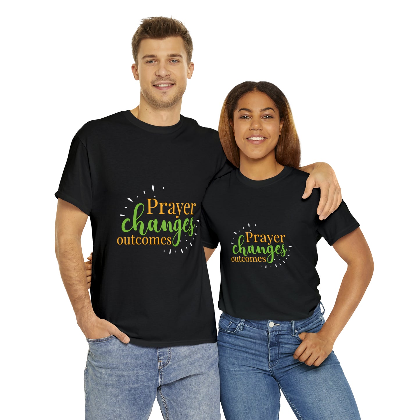 Prayer Changes Outcomes Unisex Heavy Cotton Tee