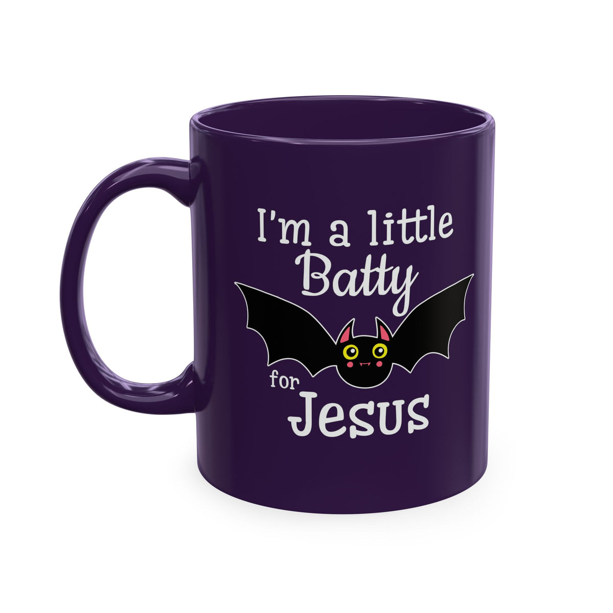 I'm a Little Batty for Jesus Mug – Christian Halloween Ceramic Coffee Cup
