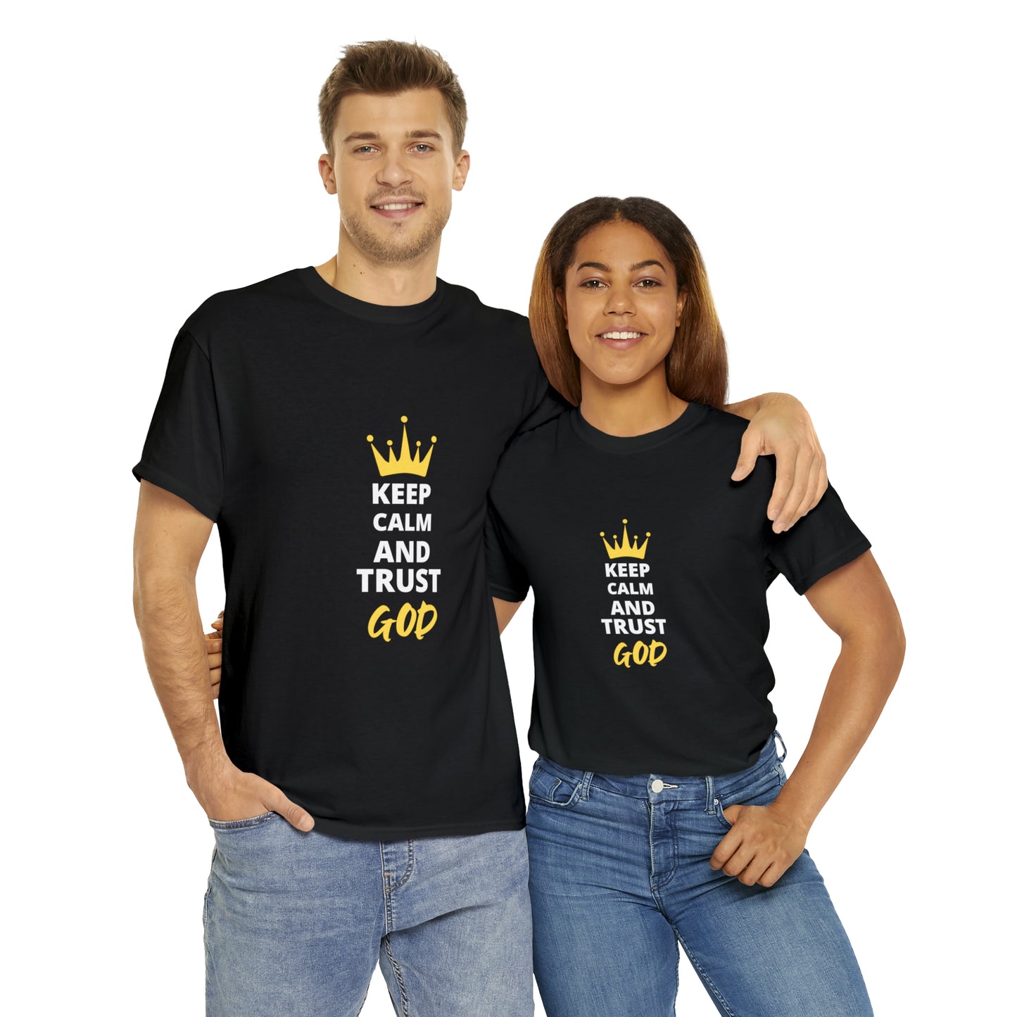 Keep Calm And Trust God Unisex Heavy Cotton Tee Printify