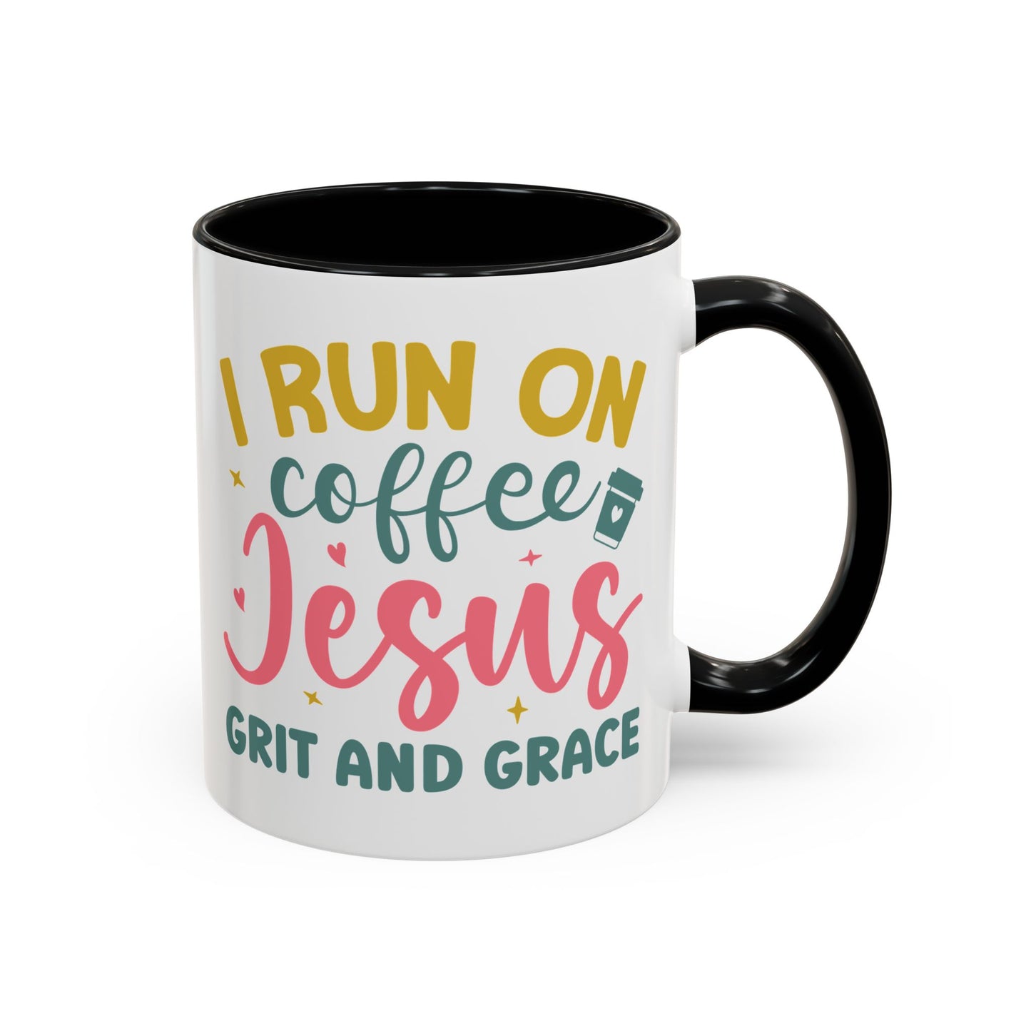 Inspirational Coffee Accent Mug - "I Run on Coffee & " - Perfect Gift for Faith & Coffee Lovers