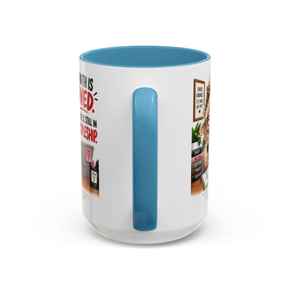 Saved & Sassy Sheep Coffee Mug — "My Mouth Is Saved, My Face Is Still In Discipleship" Accent Mug