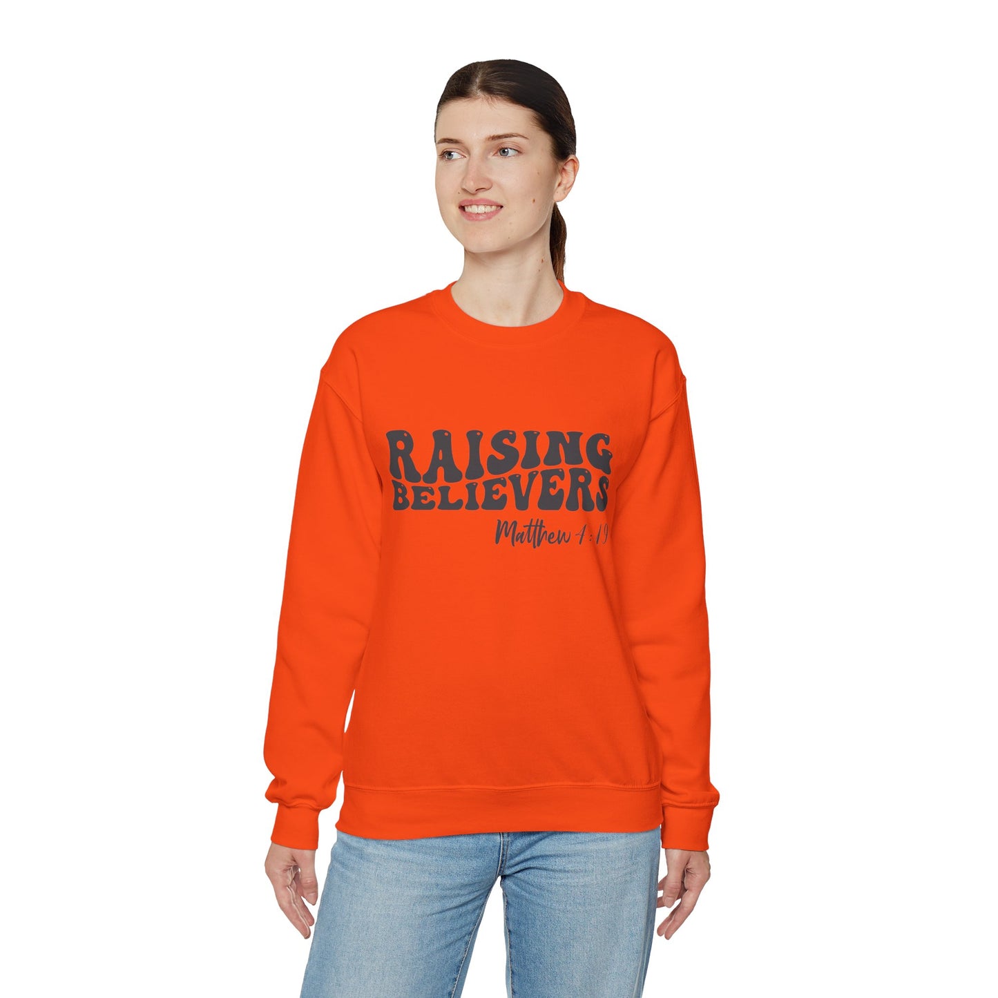 Raising Believers  Unisex Heavy Blend™ Crewneck Christian Sweatshirt