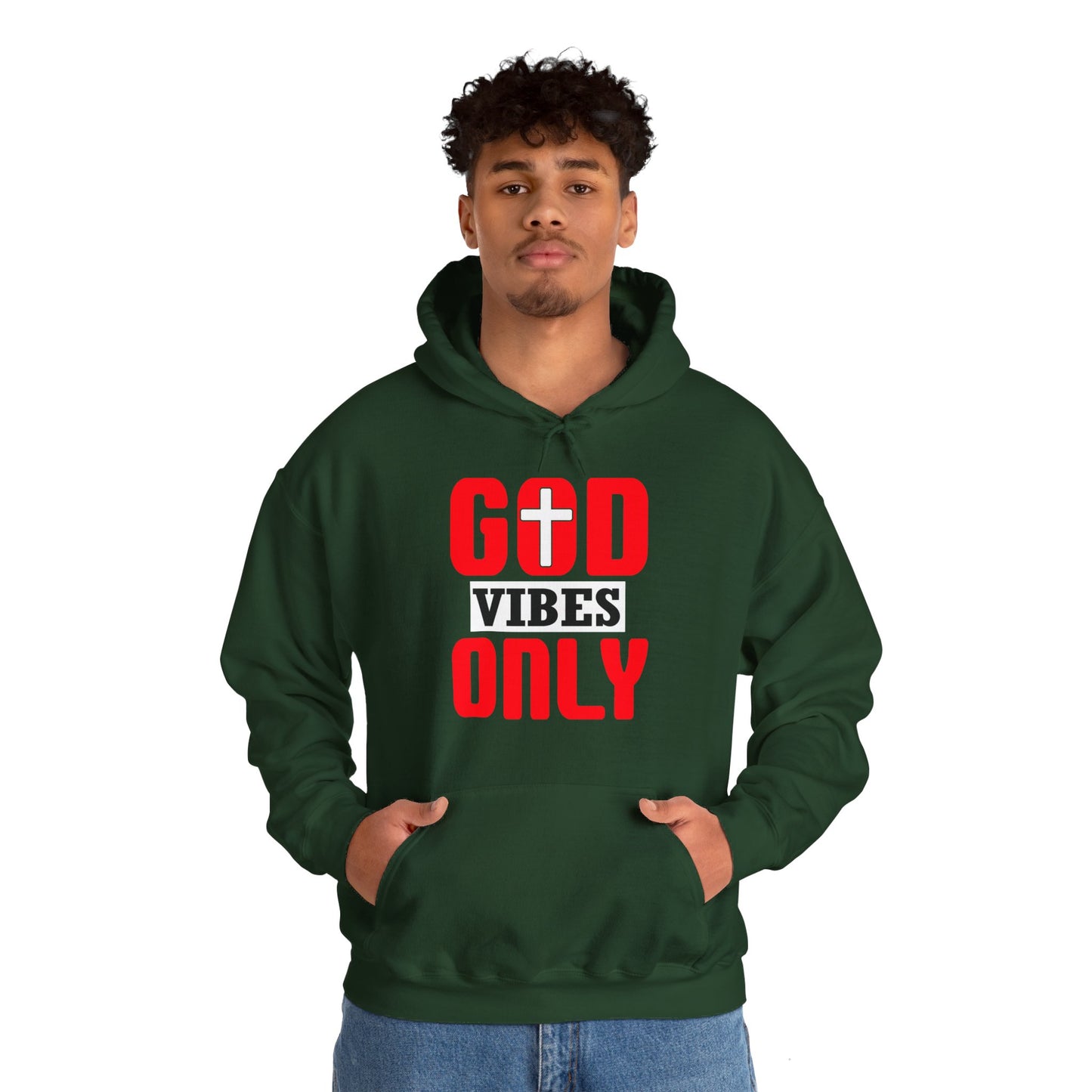 God Vibes Only Unisex Christian Hooded Pullover Sweatshirt