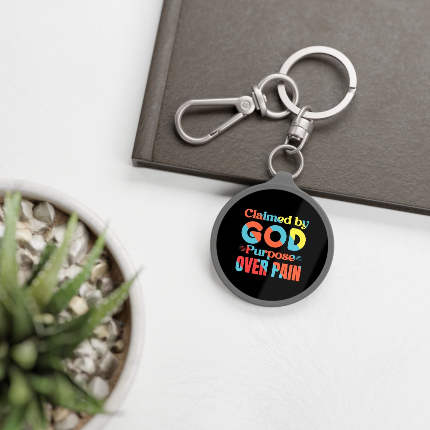 Claimed By God Purpose Over Pain Christian Key Fob Printify