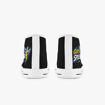God's Speed Christian Kid’s High - Top Canvas Shoes - ClaimedbyGodDesigns