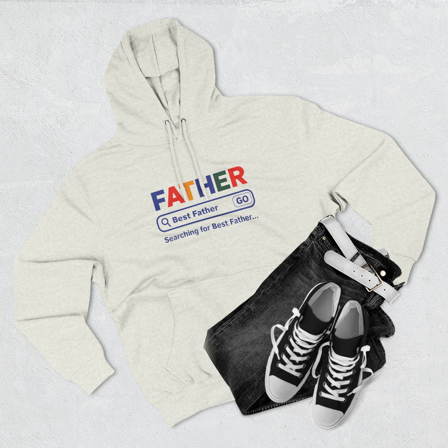 Father's Day Three - Panel Fleece Hoodie, Gift for Dad, Best Father Hoodie, Personalized Father Sweatshirt, Cute Dad Attire - ClaimedbyGodDesigns