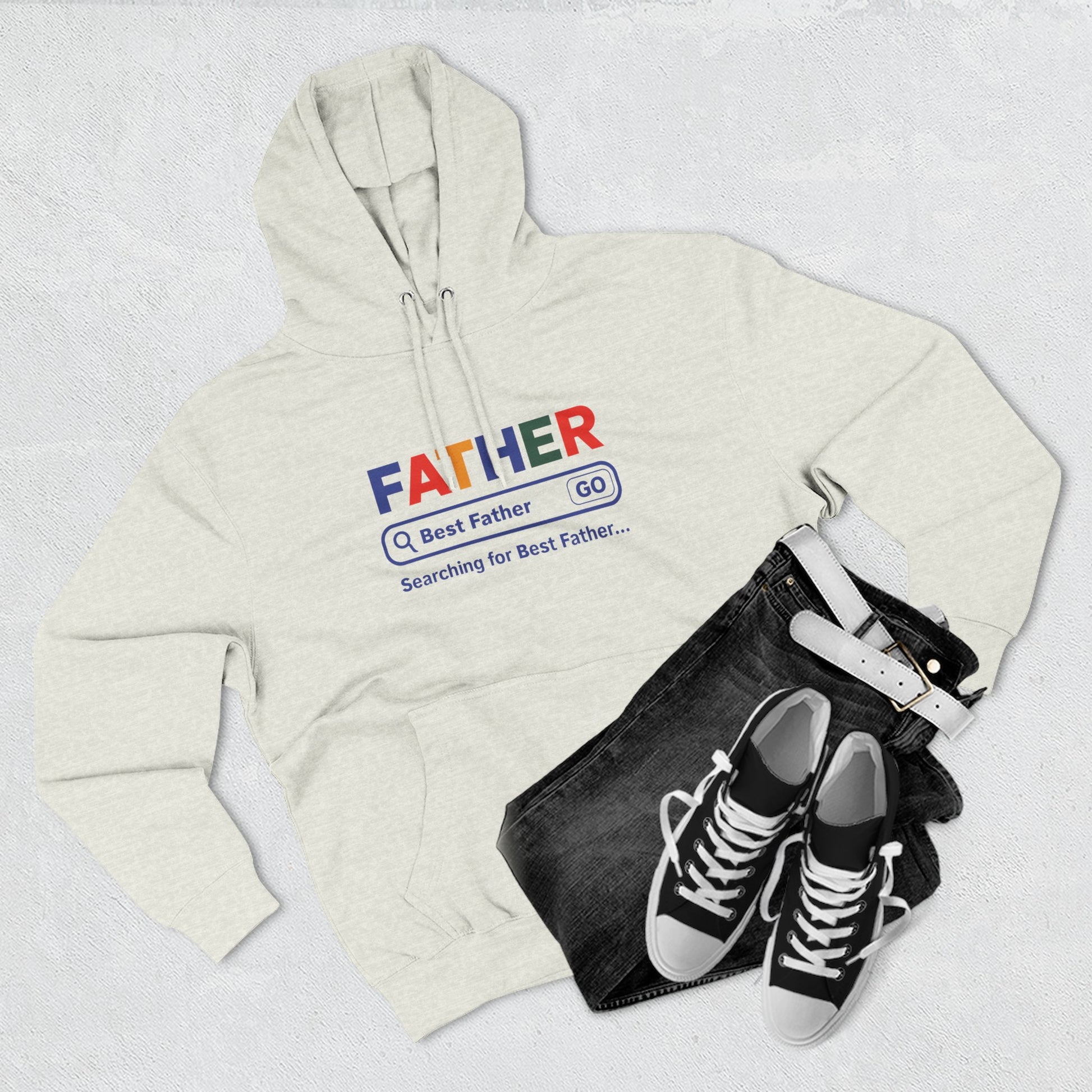 Father's Day Three - Panel Fleece Hoodie, Gift for Dad, Best Father Hoodie, Personalized Father Sweatshirt, Cute Dad Attire - ClaimedbyGodDesigns