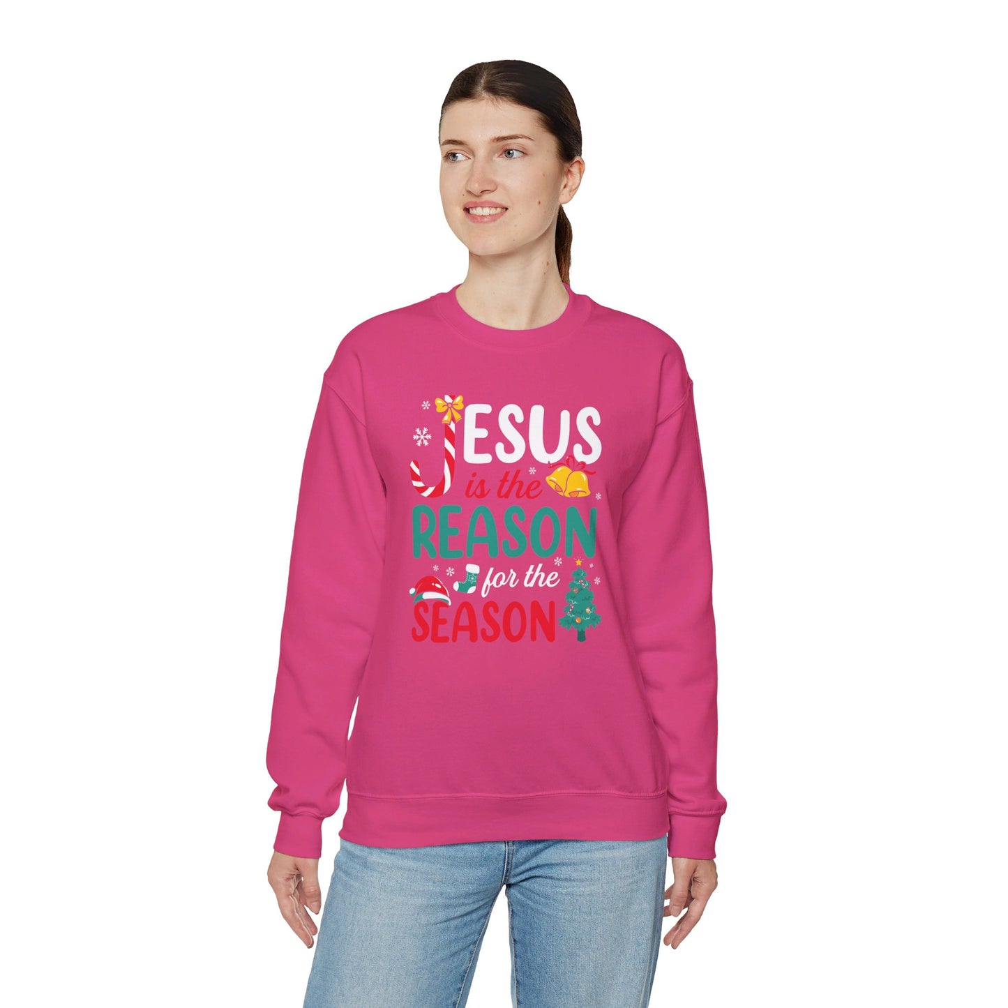 Jesus Is The Reason For The Season Christmas Unisex Heavy Blend™ Crewneck Christian Sweatshirt