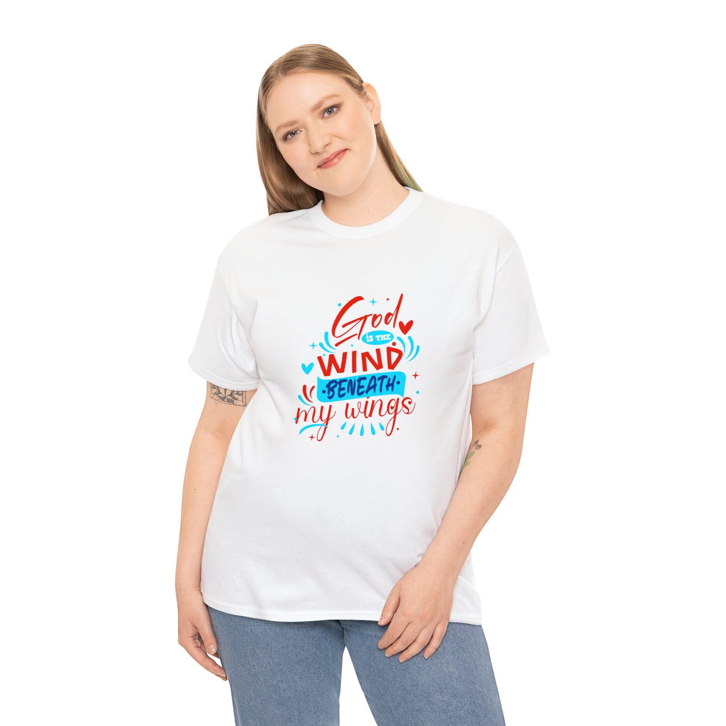 God Is The Wind Beneath My Wings Unisex Heavy Cotton Tee