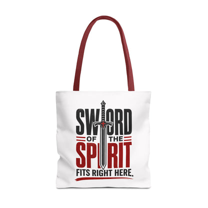 Sword of the Spirit Tote Bag — Christian Faith Inspirational Canvas Tote - ClaimedbyGodDesigns