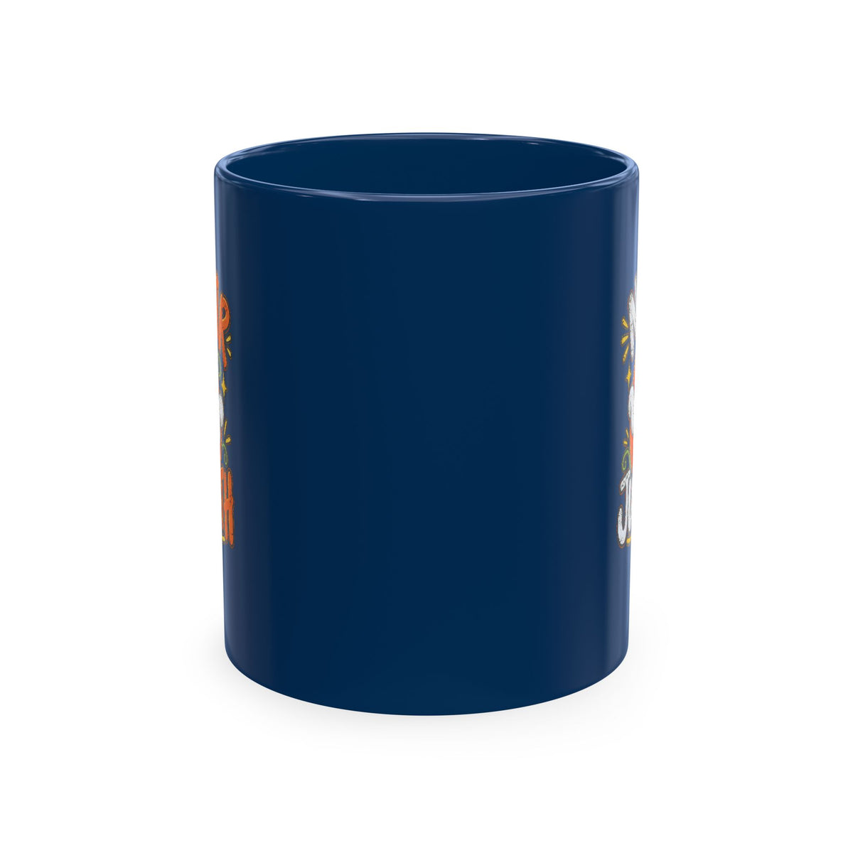 Halloween Ghost Christian Ceramic Mug — "No Fear, Just Faith" Pumpkin Coffee Cup