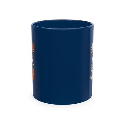 Halloween Ghost Christian Ceramic Mug — "No Fear, Just Faith" Pumpkin Coffee Cup