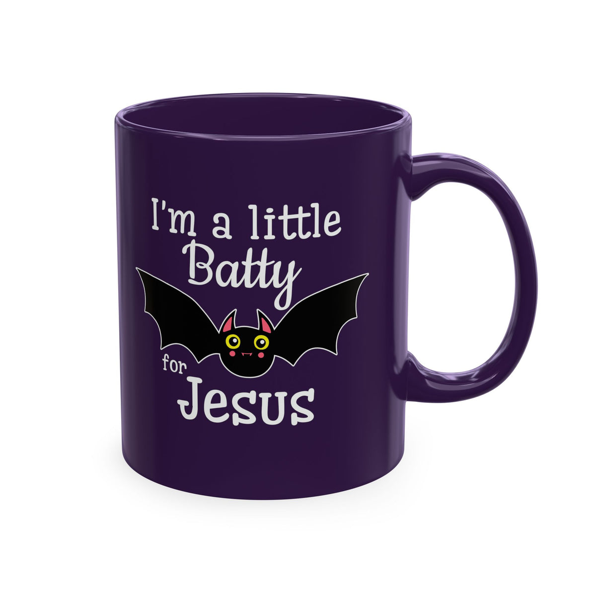 I'm a Little Batty for Jesus Mug – Christian Halloween Ceramic Coffee Cup