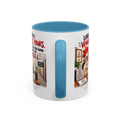 Christian Coffee Mug — “Lord, You Said Vengeance Is Yours” Funny Office Cubicle Prayer Gift