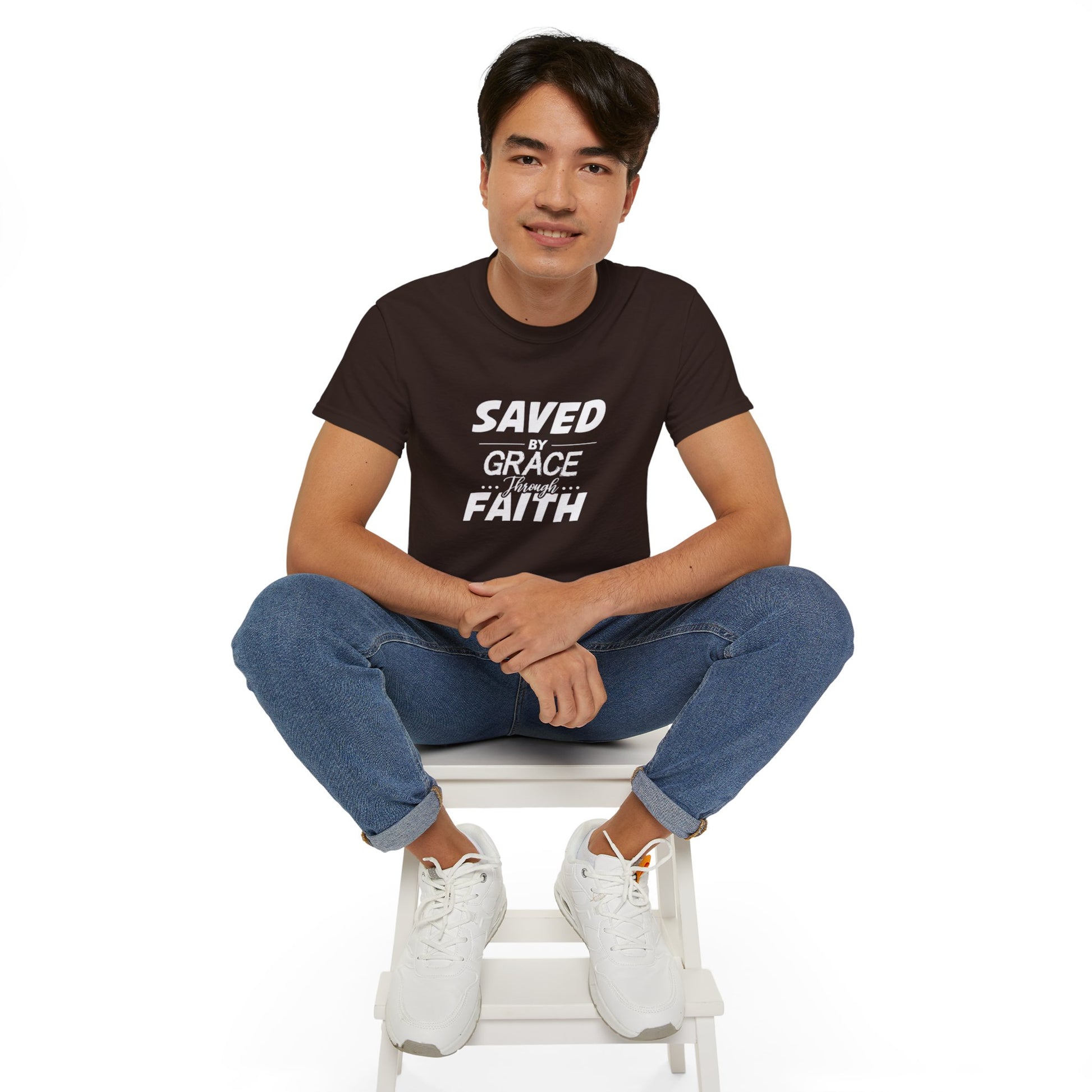 Saved By Grace Through Faith Unisex Christian Ultra Cotton Tee Printify