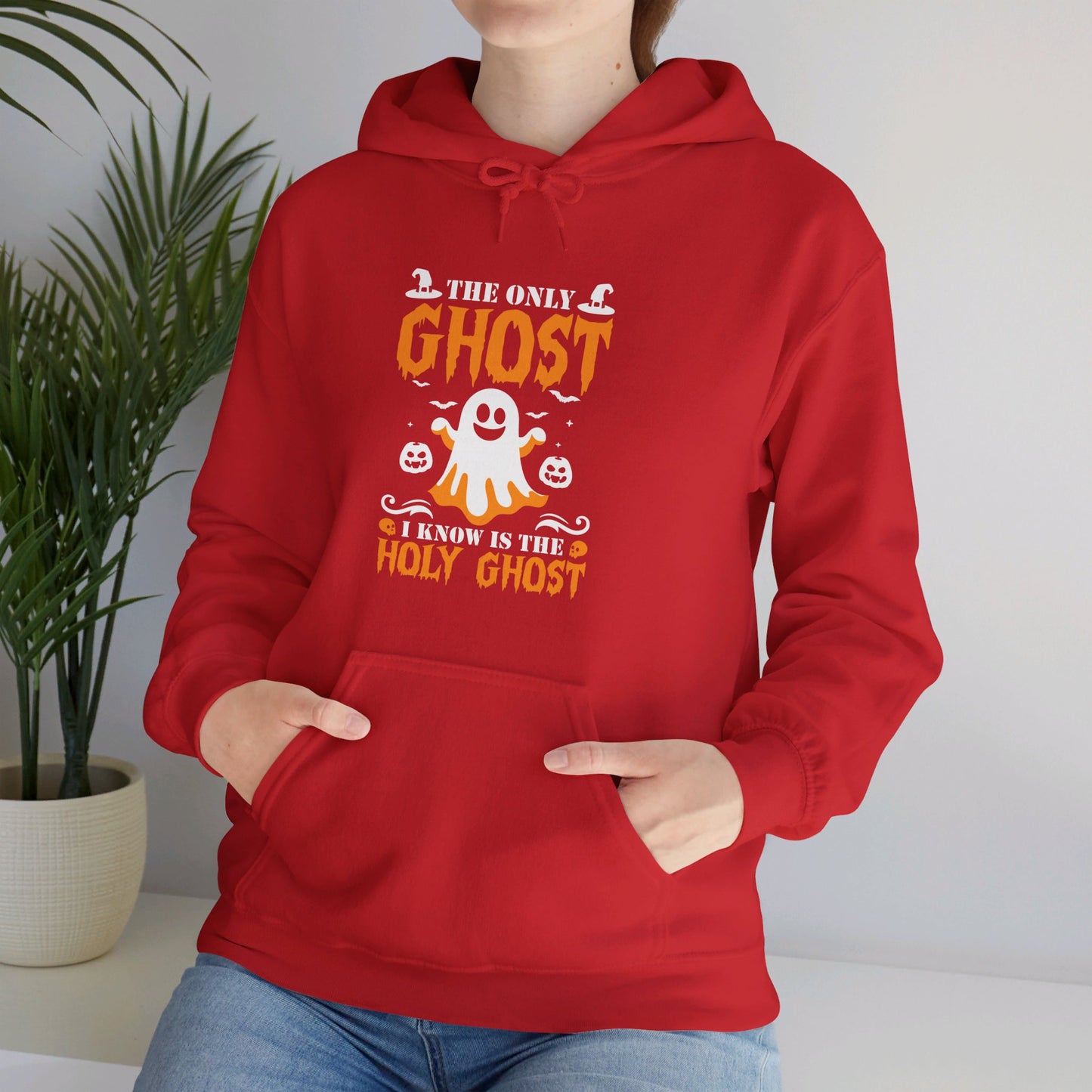 The Only Ghost I Know Is The Holy Ghost Halloween Unisex Christian Pullover Hooded Sweatshirt