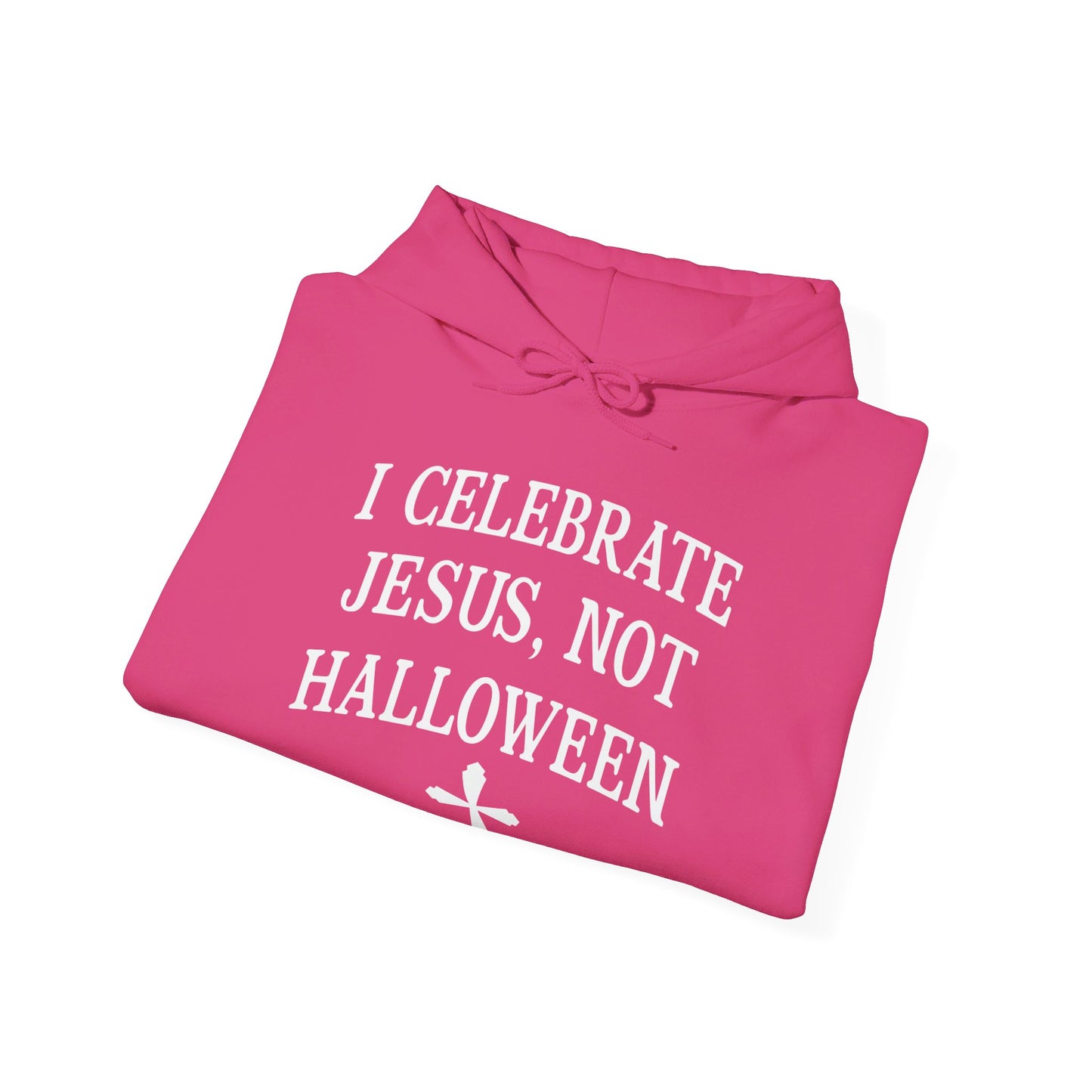 I Celebrate Jesus Not Halloween Halloween Unisex Christian Pullover Hooded Sweatshirt