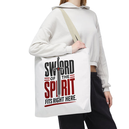 Sword of the Spirit Tote Bag — Christian Faith Inspirational Canvas Tote - ClaimedbyGodDesigns