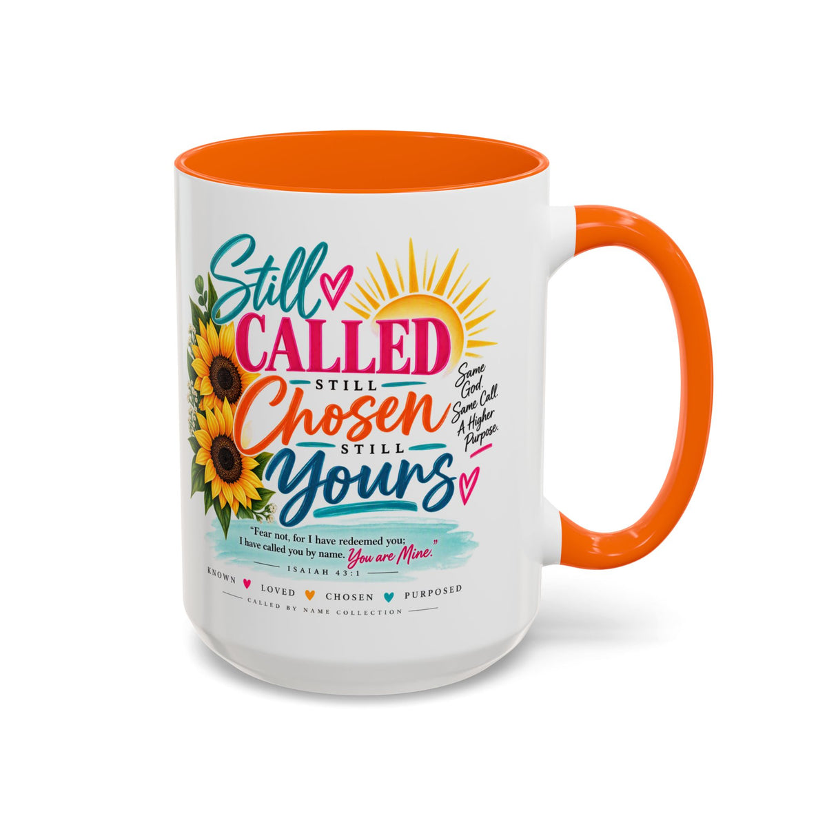 Still Called Still Chosen Inspirational Called By Name Coffee Mug with Sunflowers
