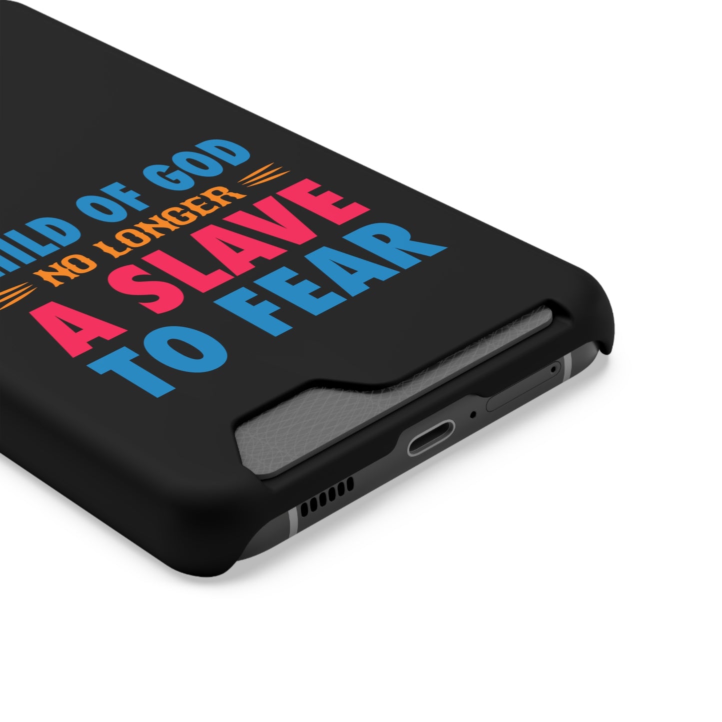 Child Of God No Longer A Slave To Fear Christian Phone Case With Card Holder Printify