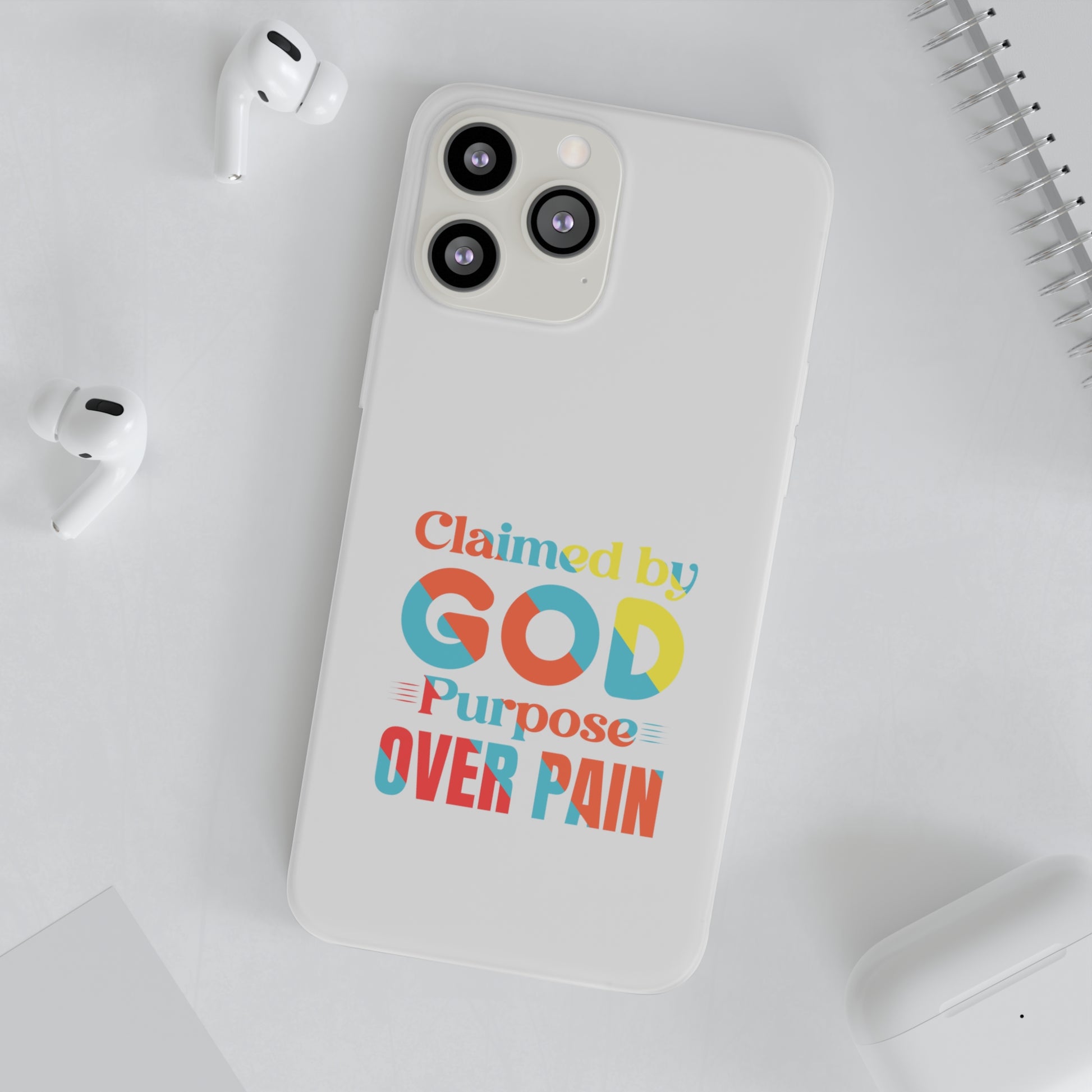 Claimed By God Purpose Over Pain Christian Flexi Phone Case Printify