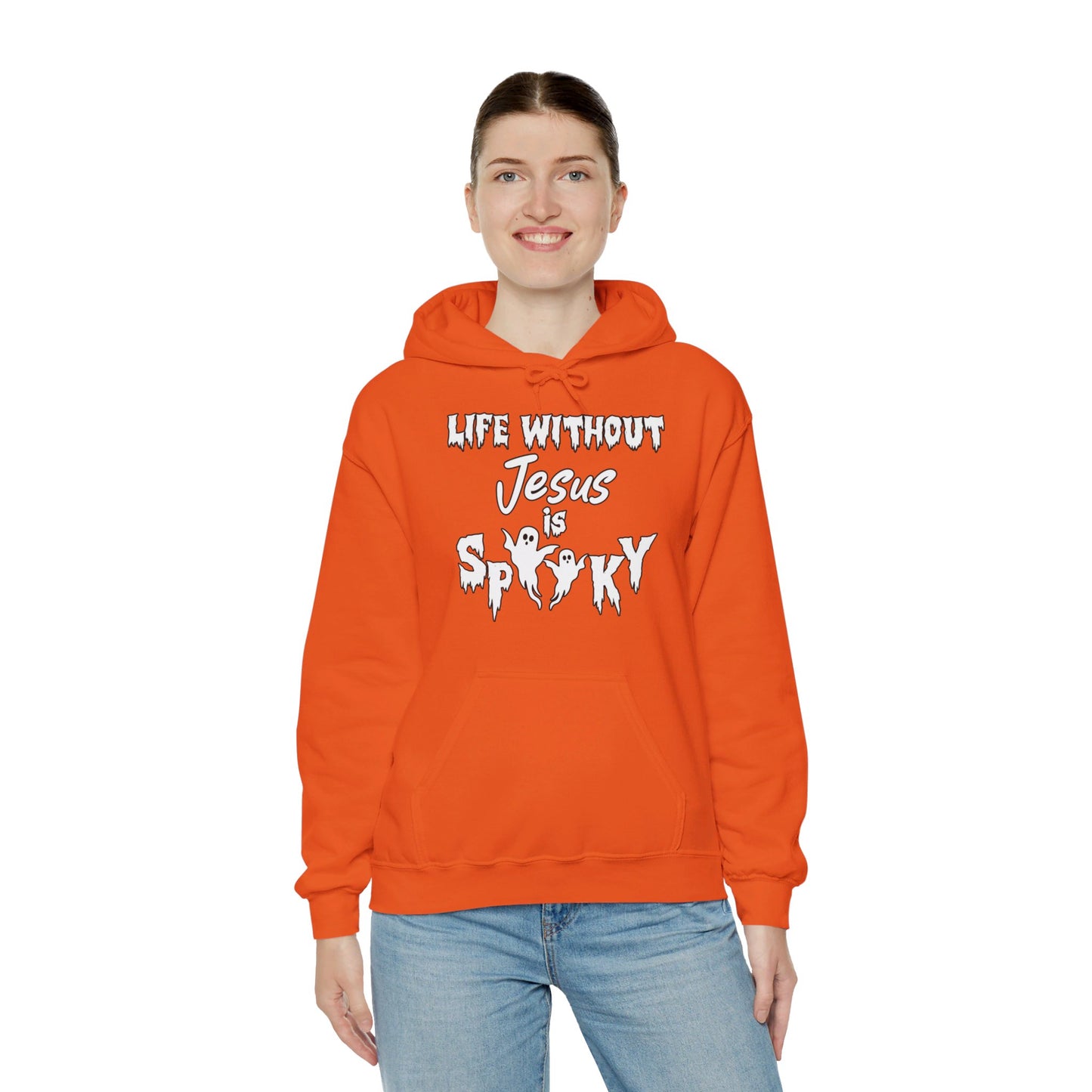 Life Without Jesus Is Spooky Unisex Christian Pullover Hooded Sweatshirt