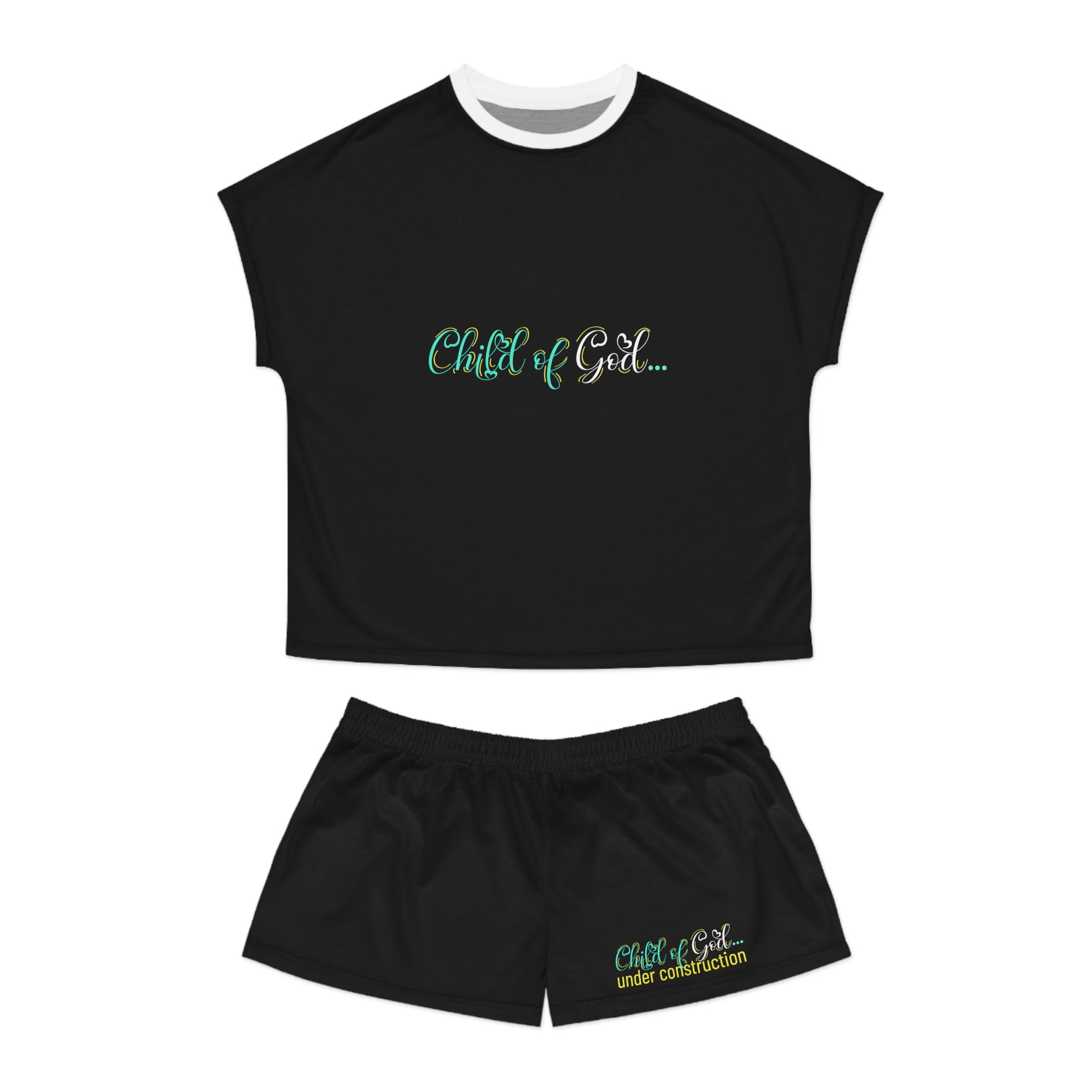 Child Of God Under Construction Women's Christian Short Pajama Set Printify