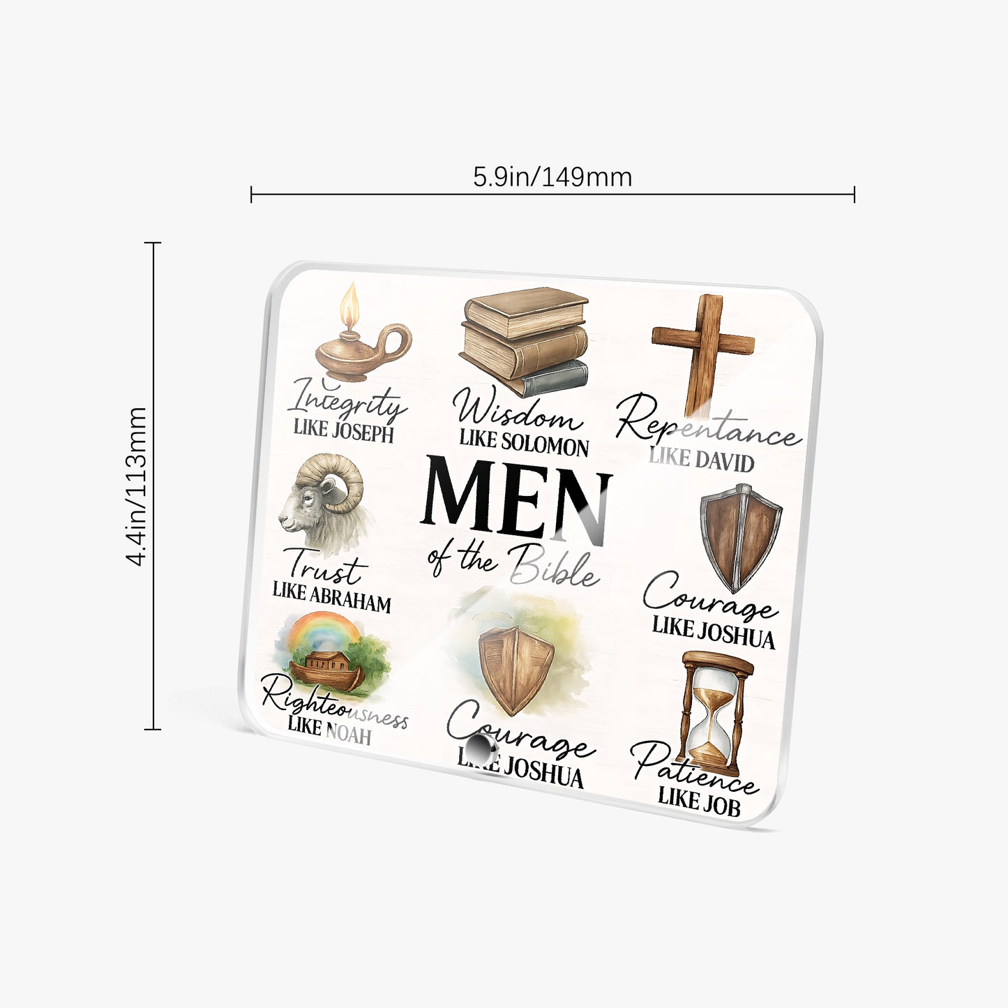 Men Of The Bible Christian Acrylic Plaque with Stand - Rectangle - ClaimedbyGodDesigns