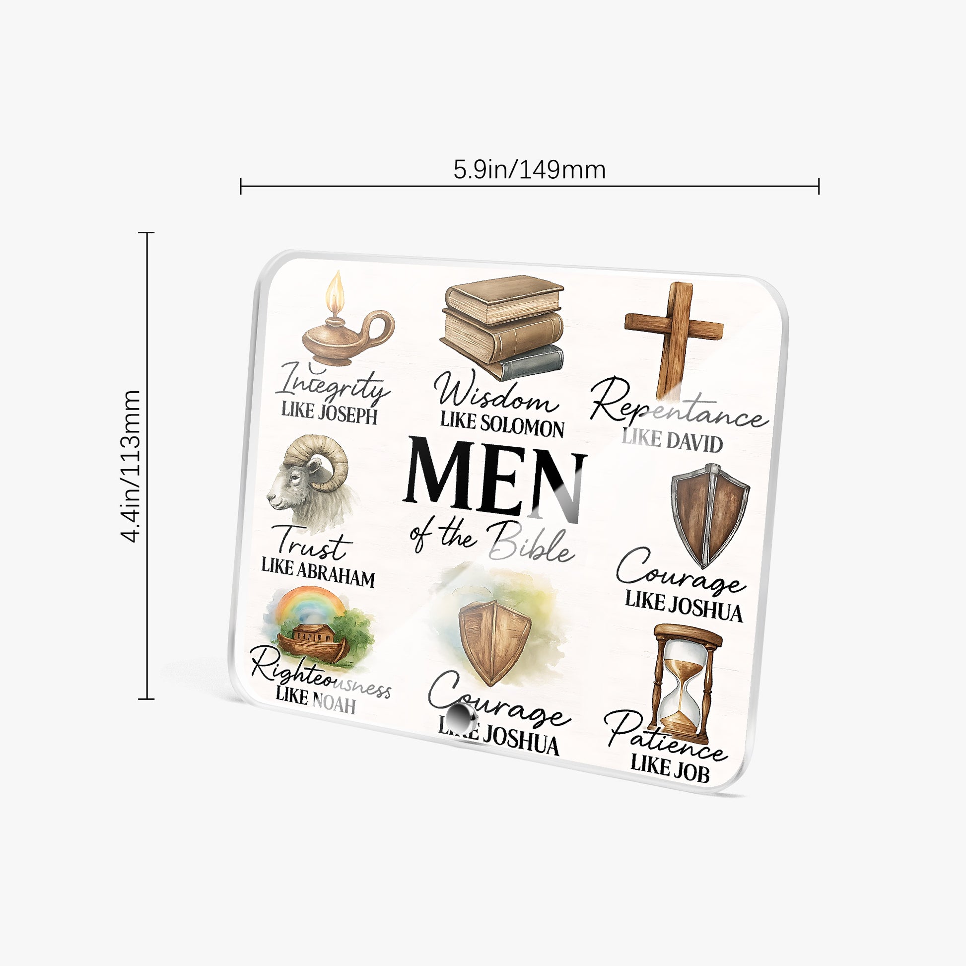 Men Of The Bible Christian Acrylic Plaque with Stand - Rectangle - ClaimedbyGodDesigns