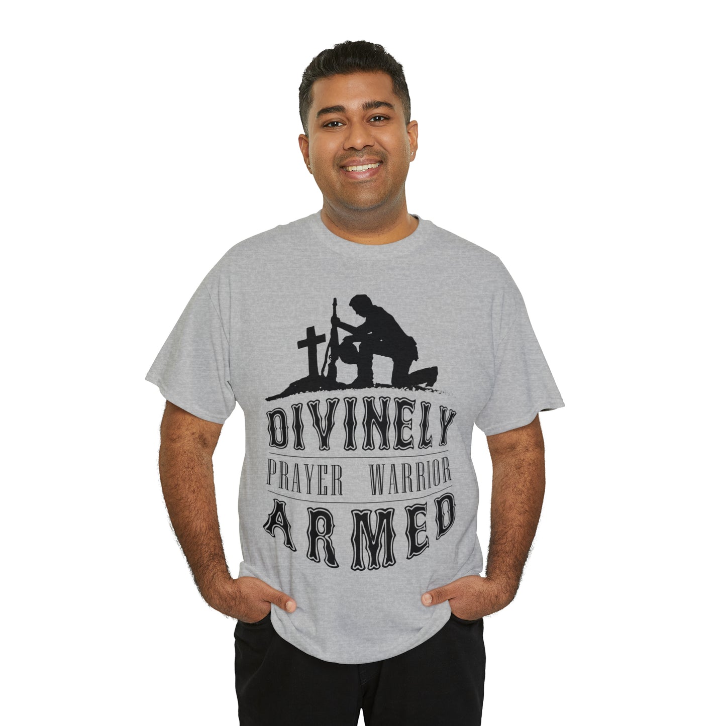 Divinely Armed Prayer Warrior Unisex Heavy Cotton Tee