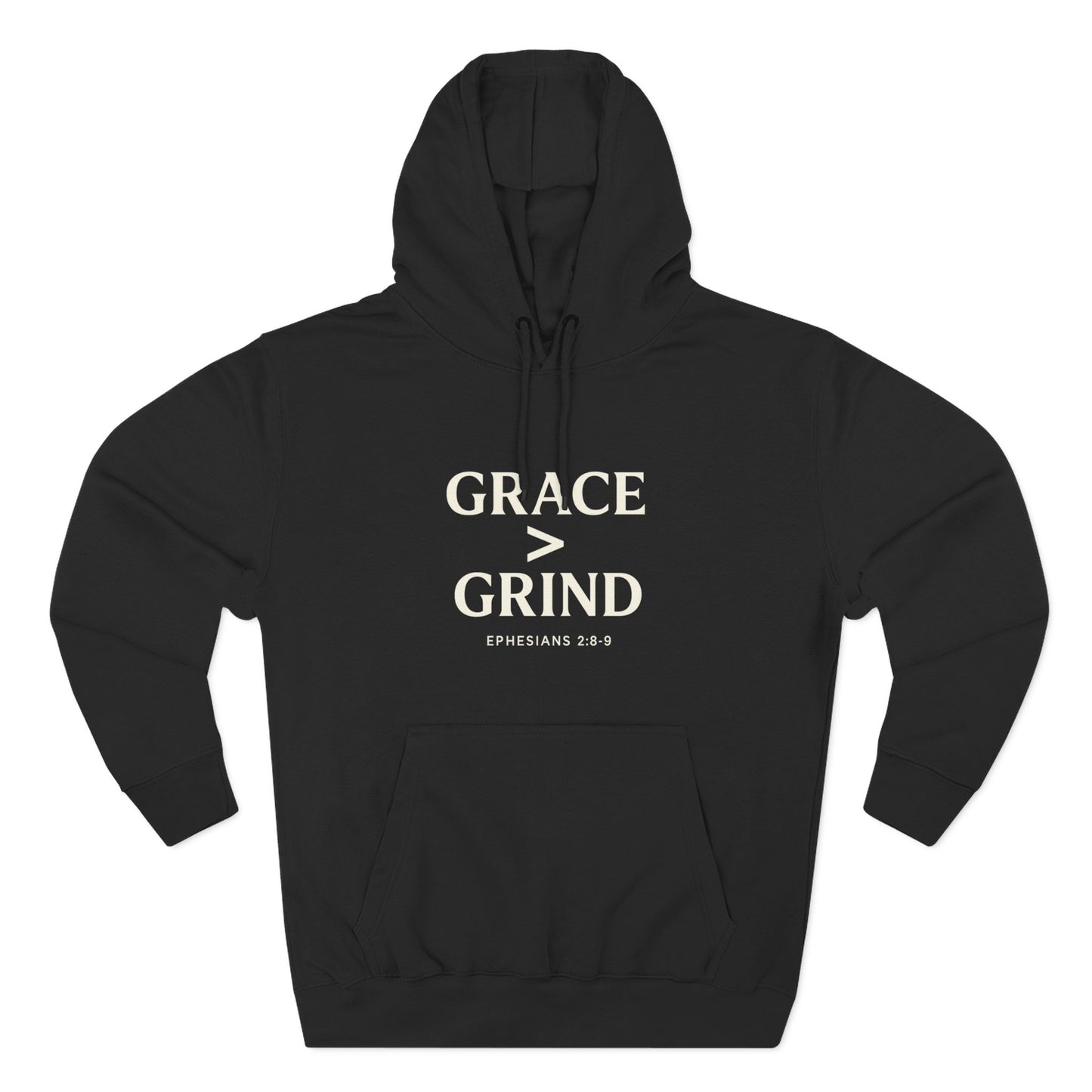 Grace > Grind Unisex Christian Hooded Sweatshirt - Inspirational Fleece Pullover Hoodie for Motivation, Perfect for Gifts, Casual Wear, Fitness, Spirituality - ClaimedbyGodDesigns