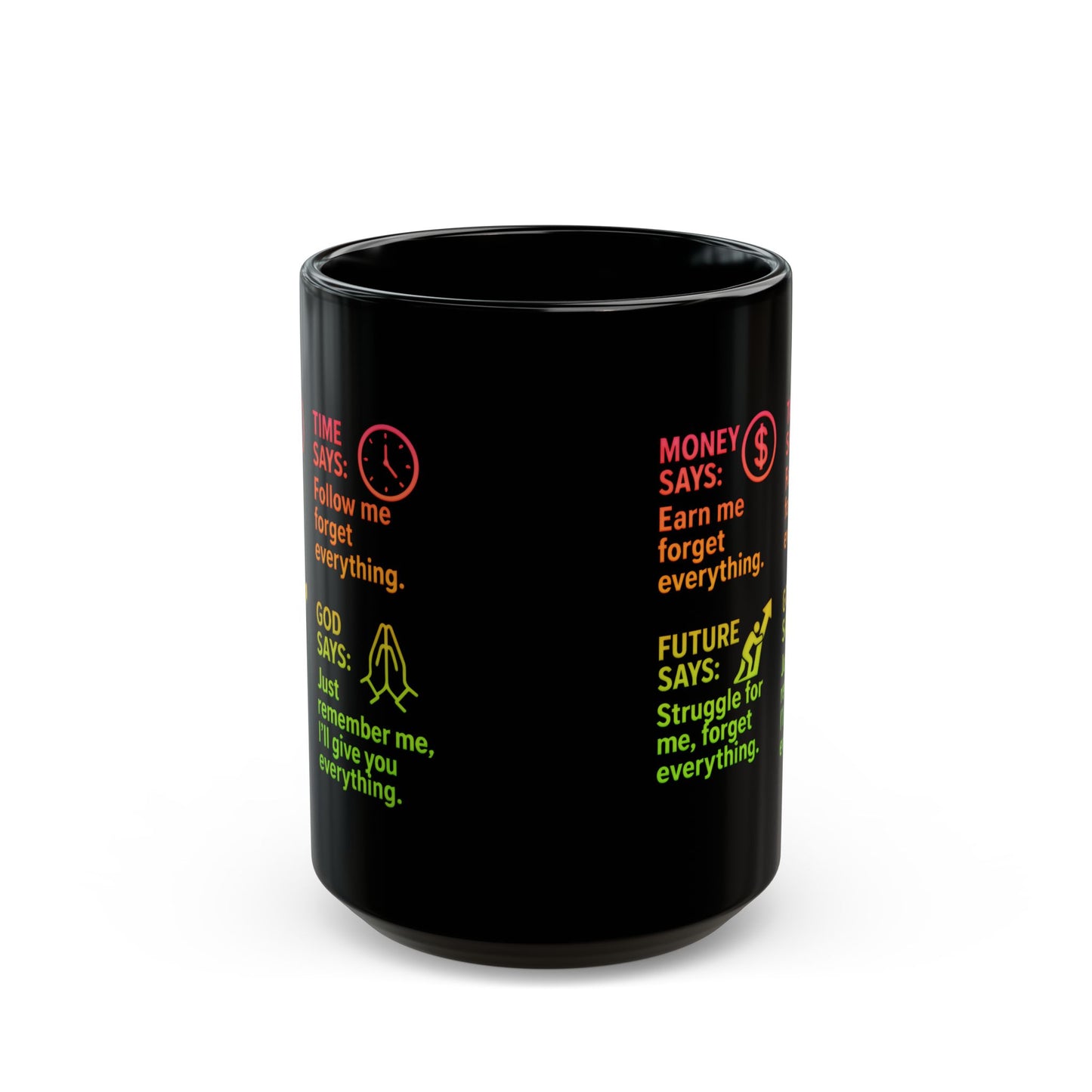 Inspirational Black Ceramic Mug - 11oz & 15oz - Motivational Quotes