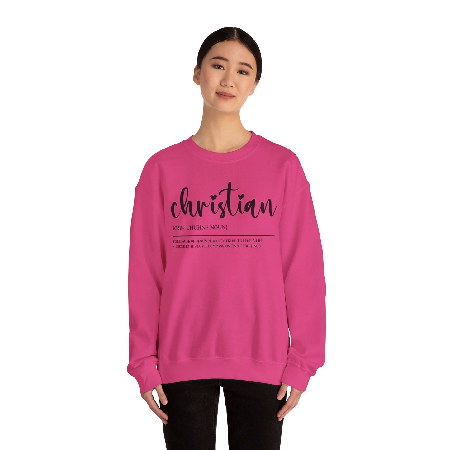 I Am A Christian Follower Of Christ  Unisex Heavy Blend™ Crewneck Christian Sweatshirt