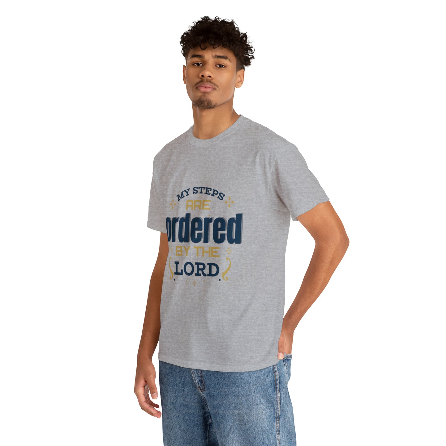 My Steps Are Ordered By The Lord Unisex Heavy Cotton Tee