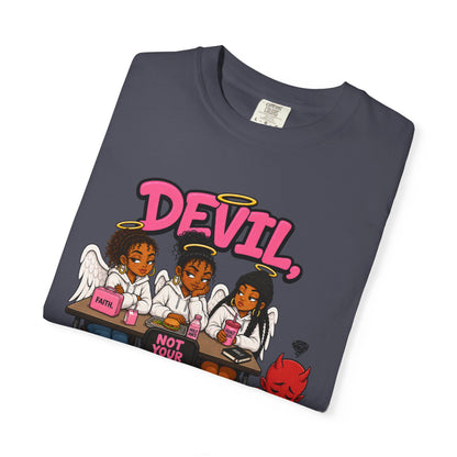 You Can't Sit With Us T-Shirt — 'Devil' Funny Girls Desk Graphic Tee