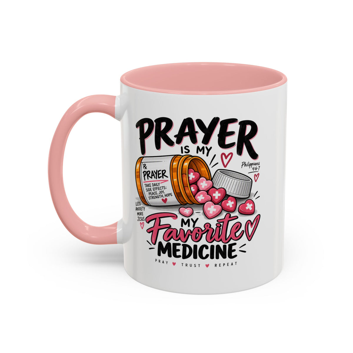 Prayer Is My Favorite Medicine Accent Coffee Mug – Inspirational Religious Gift
