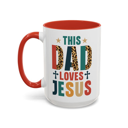 This Dad Loves Him Accent Coffee Mug - Perfect Gift for Father's Day and Christian Dads